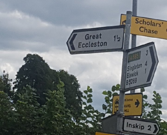 On my way to Blackpool, this sign is where my friend Paul and I reached as teenagers, time 12:44pm.